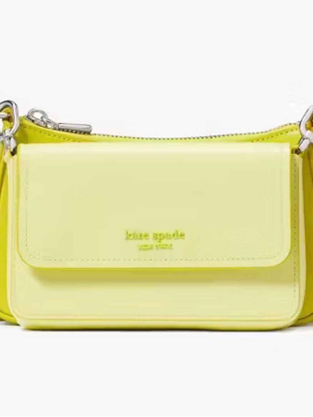 Kate Spade Yellow Double Leather Crossbody Bag